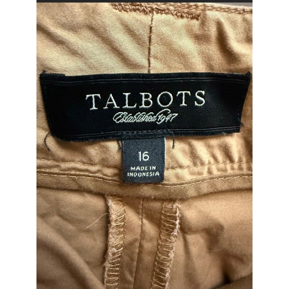Talbots Women's Tan‎ Solid Pants Button Closure/Accents Regular Size 16 - Picture 4 of 4
